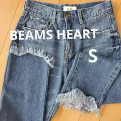 【BEAMS HEART】ビームスハート ステップドヘム フリンジデニム Sのサムネイル