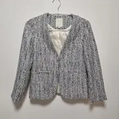 ビーミング　ビームス　ノーカラー　ツイードジャケット Ｌ　フォーマル　黒