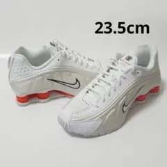 23.5cm 白 赤 ナイキ ショックス R4 レディース SHOX