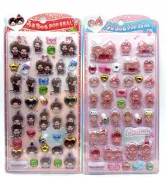 【正規品】モンチッチ うるちゅるポップシール 2種セット