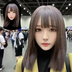 フィメールマスク ウィッグ付き ボブヘア フルフェイス 女装 シリコン
