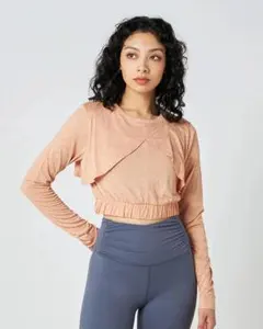 新品［sn］super.natural クロップレイヤートップ ヨガ オレンジのサムネイル