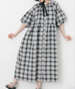 Sara mallika サラマリカ ギンガムチェック ワンピース 半袖 美品