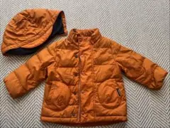 ジャケット90cm フード付き オレンジ無地 apres les cours