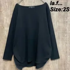 la.f ラエフ 長袖カットソー 2S(M相当) ブラック　　ドルマンスリーブ