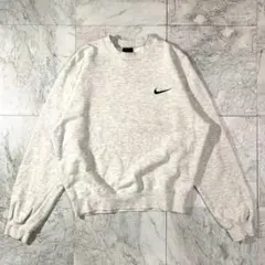 90s NIKE スウェット グレー ワンポイント ロゴ刺繍 ヴィンテージ