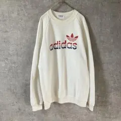 80s 90s adidas スウェット　トレーナー　白　Lサイズ