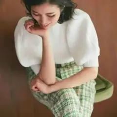 Mサイズ美品　SEVEN TEN by MIHO KAWAHITO ツイード　紺 SEVEN TEN by MIHO KAWAHITO ツイードパンツ M 紺