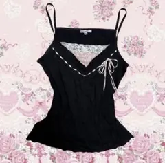 y2k 00s❤︎ ピンクレース 姫ギャル coquette リボンキャミソール