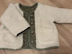 リバーシブルボアジャケット アイボリー/オリーブ