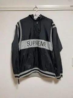希少】SUPREME デカロゴ ナイロンジャケット フルジップパーカー 古着M 