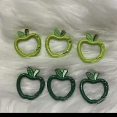6個セット★カラビナ リンゴ 青リンゴ 　ミセスグリーンアップル
