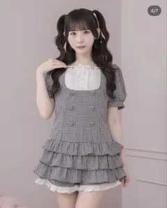 出回り少】pium ピウムケーブルカットバルーンミニワンピース ネイビー