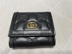✨新品同様✨グッチ 二つ折り キルティング マーモント 723799 グレー 