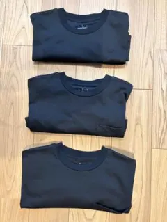 3着セット　無印良品　Ｔシャツ　胸ポケット付 XL 黒　ブラックのサムネイル