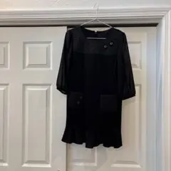 TOBECHIC 黒の五分袖チュニック 40サイズ