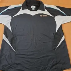 YONEX メッシュポロシャツ ブラック/ホワイトLサイズテニスバド◎