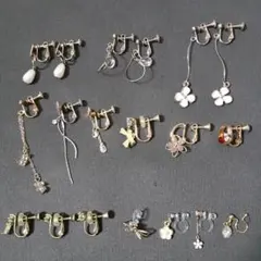 イヤリング まとめ売り　両耳3組　片耳11個　片方飾りなし1組