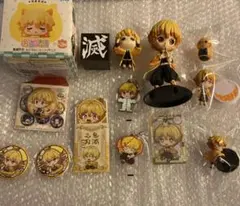 鬼滅の刃 我妻善逸 フィギュア 一番くじ キューポスケット 缶バッジ セット
