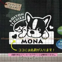 ボストンテリア No.2　名前入 カッティング　ステッカー　ドッグインカー 犬のサムネイル