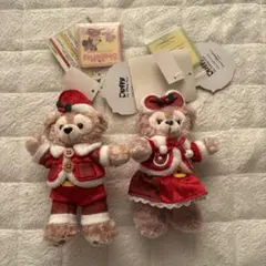 ダッフィー シェリーメイ 2016 クリスマス　ぬいぐるみバッジ　タグ付き