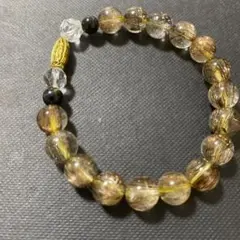 最終値下げ‼️キラキラ‼️極美ブラウンルチルクォーツ天然石ブレスレット