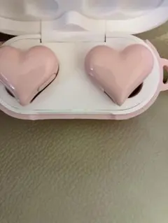 ピンクハート型ワイヤレスイヤホン　着せ替えケース　ストラップ付き