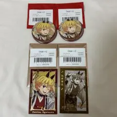 鬼滅の刃 午年干支 我妻善逸 缶バッジ×2 ランダムフォトカード×2 4点セット