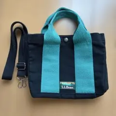 L.L.Bean ミニトートショルダーバッグ 黒/緑のサムネイル