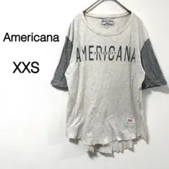 【アメリカーナ】Tシャツ カットソー 半袖 ロゴプリント 日本製 グレー XXSのサムネイル
