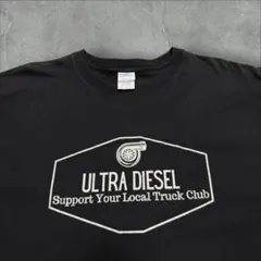 ULTRA DIESEL Tシャツ XL 黒 トラック クラブ メッセージ ロゴ