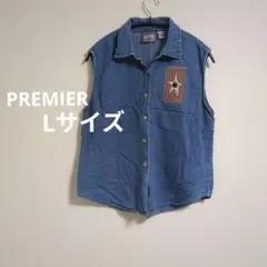 デニム ノースリーブ ジャケット ベスト 羽織 ジレ Lサイズ