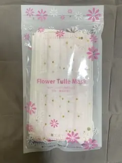 Flower Tulle Mask ピンク 花柄
