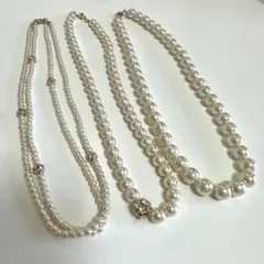 ホワイトパールネックレス　3連