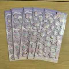 ダイソー　ぷくっとシール　リトルツインスターズ　キキ　ララ　5点セット　サンリオ