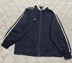 NIKE ナイキ キッズ ジャージ 上 140 ネイビー 刺繍ロゴ サイドライン