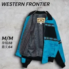 80s-90s USA製 ネイティブ柄 ブルゾン 短丈 ボックス ターコイズ M