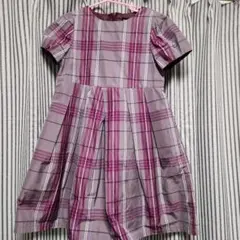 BeBe チェック柄 ワンピース 110cm 半袖