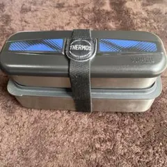 THERMOS 保温弁当箱 2段式 ブラック ブルーのサムネイル