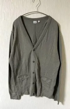 OLD UNIQLO ライトVネックカーディガン コットン カーキ y2k 美品