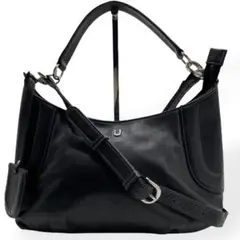 美品　ungaro 2way ハンドバッグ　ショルダーバッグ　レザー　ブラック