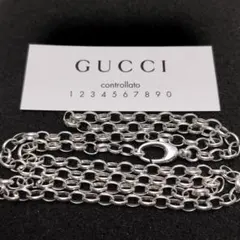 美品✨️長さ50cm 幅2.2mm グッチ あずきチェーン シルバー 燻し