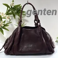 【美品】genten オールレザー 軽量 トートバッグ 焦茶 ユニセックス