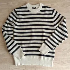 UNIQLO ストライプ リブ編みセーター S
