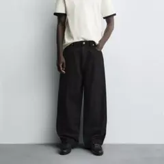 バルーンフィットデニムパンツEU 42（JP 32）|ブラックZARAザラ