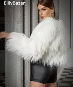 EillyBazar ホワイトファーコート フリーサイズ