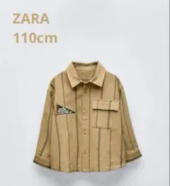 ZARA ストライプ パッチ シャツ