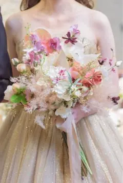 オーダーメイドブーケ3点セット＊くすみピンク×パープル×ダリア入り美品