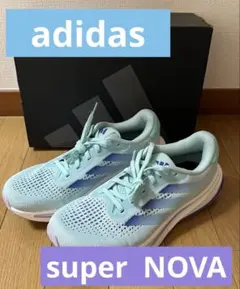 ✨アディダス スーパーノヴァ 24.5cm 〜25cm 水色 ランニングシューズ