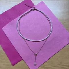 パールリボンモチーフネックレス　エレガント　入学式　結婚式